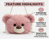 Premium Teddy Bear Face Plush Sling Bag for Girls & Women